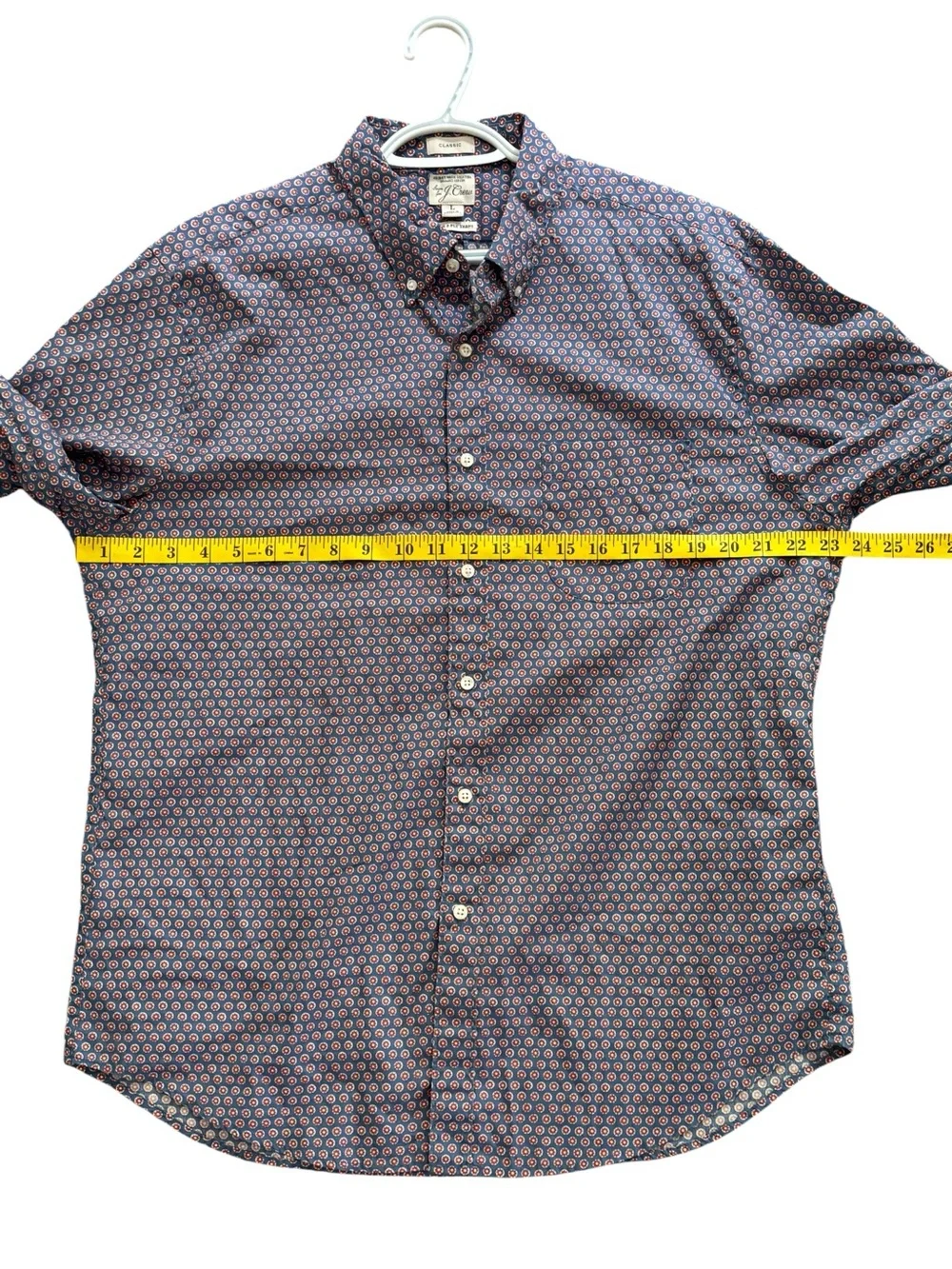 J. Crew Blue AOP Button Down Shirt Floral 100’s 2 Ply Organic Cotton Secret Wash